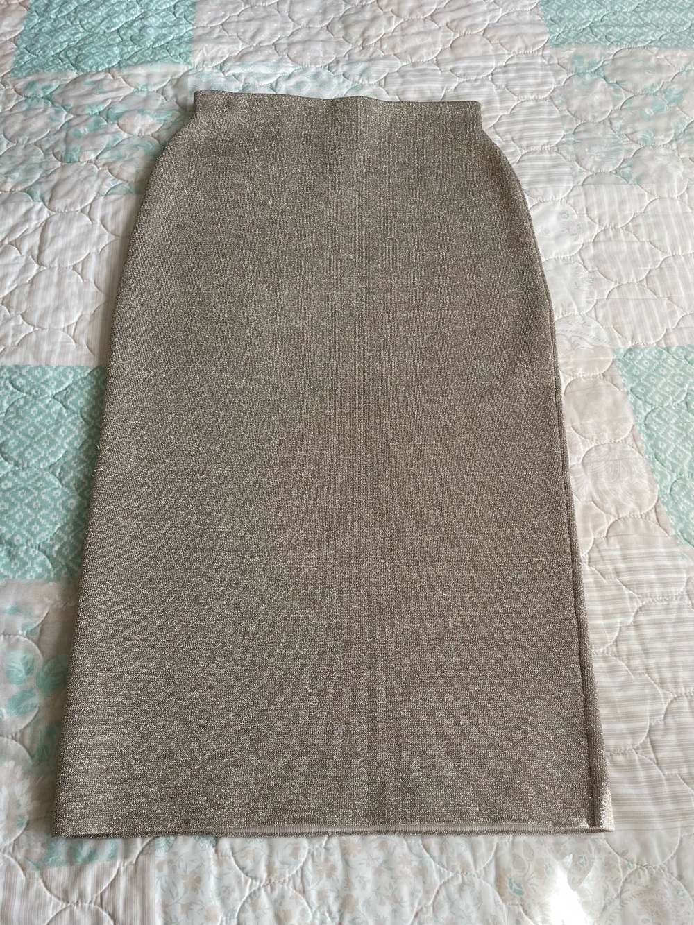 J. Crew Shimmery Gold Midi Pencil Skirt